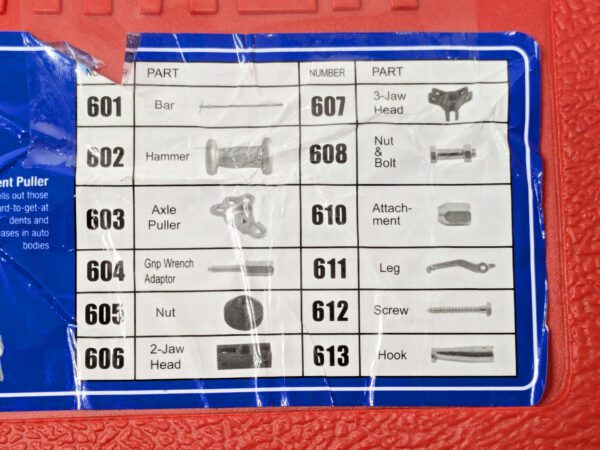 16 Piece Slide Hammer Set w/Case 3 Jaws YC-901A