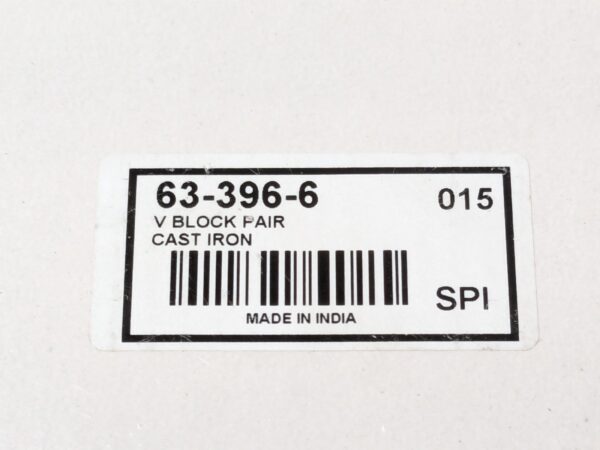SPI V-Block Pair Cast Iron 6"OAL X 3-1/16" Max Capacity 90° V Angle 63-396-6