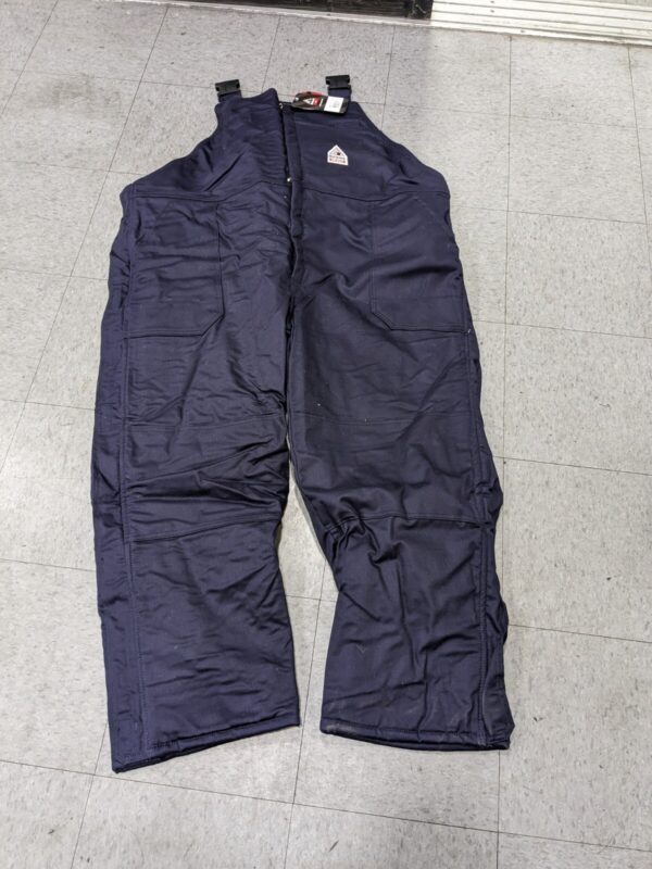 BULWARK Bib Overalls: Sz 3X-Large, Cotton, Zipper Closure, 5 Pocket BLC8NV
