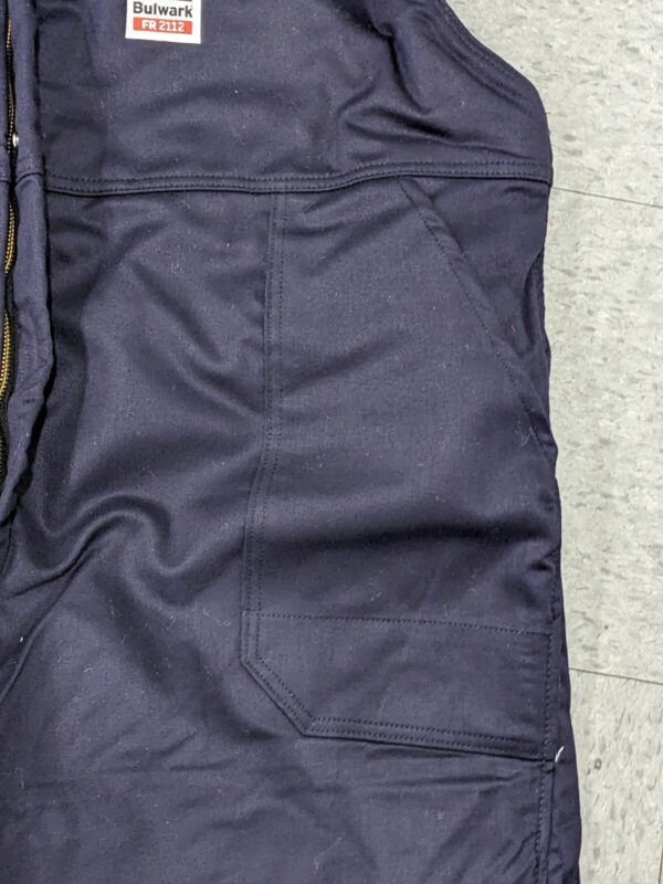 BULWARK Bib Overalls: Sz 3X-Large, Cotton, Zipper Closure, 5 Pocket BLC8NV