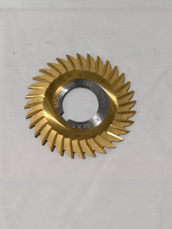 Moon Side Chip Saw: 3" Dia, 3/32" Thickness, 1" Hole, 32T CSS393-TIN