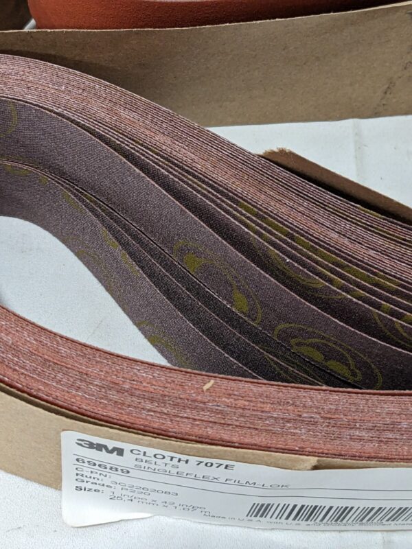 3M 707E x P220 Grit x 42.000" OAL Ceramic Cloth Belt Qty 50 7010516568