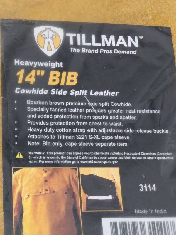 Tillman 14" Bourbon Brown Premium Side Split Cowhide Leather BIB 3114