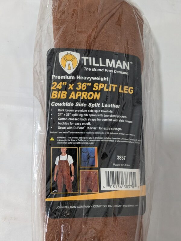 Tillman 24" X 36" Premium Side Split Cowhide Split-Leg Bib Apron 3837