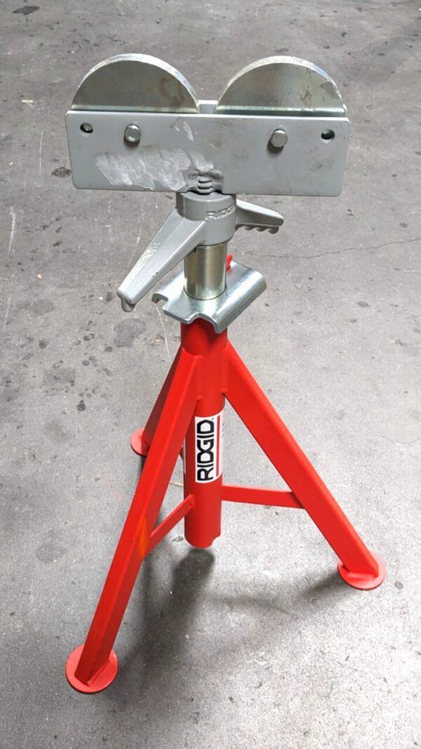 RIDGID 12" Capacity Adjustable Pipe Stand with 2 Roller Head 56667