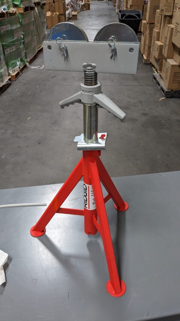 RIDGID 12" Capacity Adjustable Pipe Stand with 2 Roller Head 56667