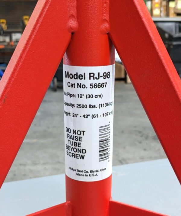 RIDGID 12" Capacity Adjustable Pipe Stand with 2 Roller Head 56667
