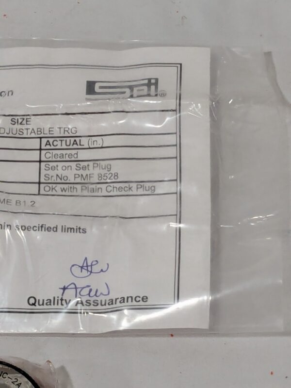 SPI Threaded Ring Gage: 5/16-18 Thread, Class 2A, No Go 23-157-1