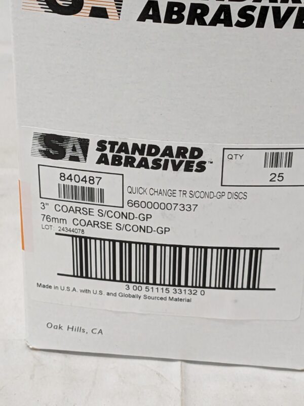 Standard Abrasives 3" Coarse TR/Roloc Quick Change Disc 25pk 840487