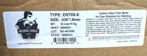 Welder's Choice MIG Welding Wire ER70S-6 .030" Dia Carbon Steel 59802975