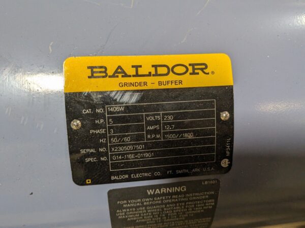 Baldor 14" Industrial Grinder 1500 RPM Max 5 HP 230v 3 Ph 1406W Parts / Repair