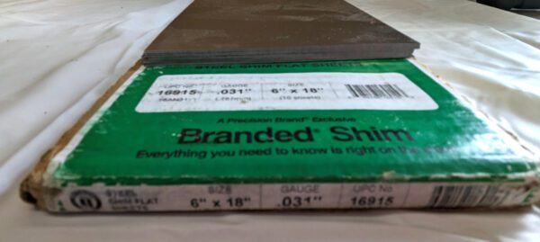 PRECISION BRAND Metal Shim Stock Steel 0.031" x 18" x 6" 16915 Box of 10