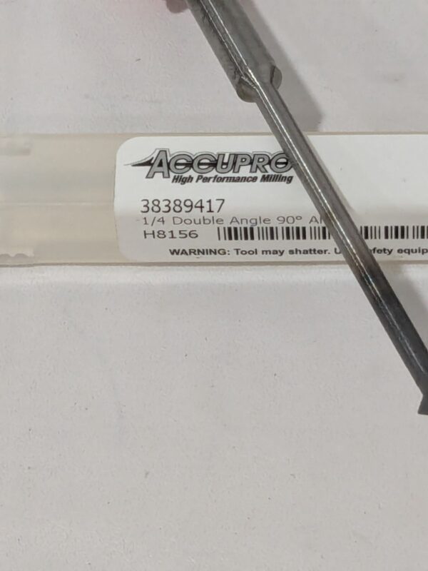 ACCUPRO Double Angle Milling Cutter 90 °, 1/4" Cut Dia, 1/8" Cut Width 38389417