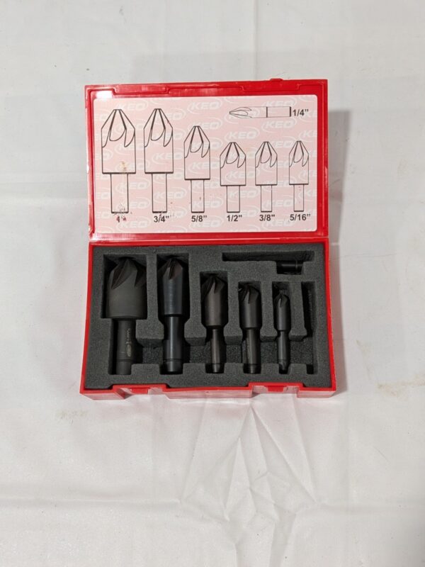 KEO Countersink Set: 6 Pc, 1/4 to 1" Head Dia, 6 Flute 919-000-040 INCOMPLETE
