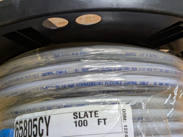 100 Ft. Spool of Alpha Wire Xtra-Guard Flexible Control Cable 5C 18AWG 65805CY