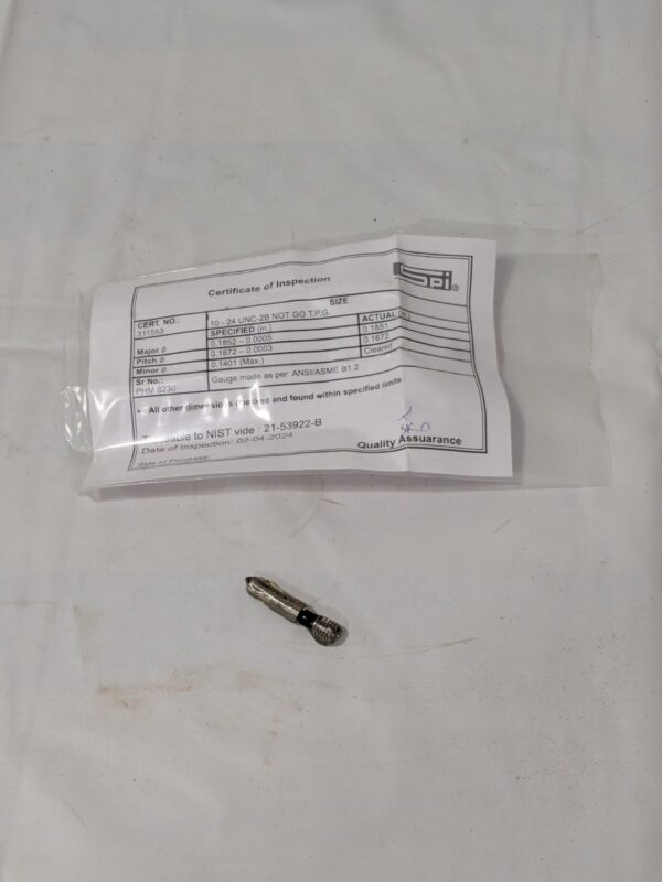 SPI Plug Thread Gage: #10-24 Thread, 2B Class, No Go 34-367-3