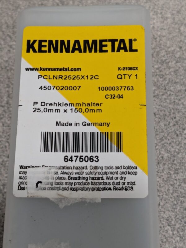KENNAMETAL Indexable Turning Toolholder: PCLNR2525X12C, Clamp 6475063