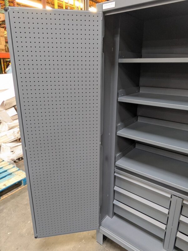 Durham Heavy Duty Storage Cabinet w/ Pegboard Door 4-Shelf 6-Drawer 78 x 48 x 24
