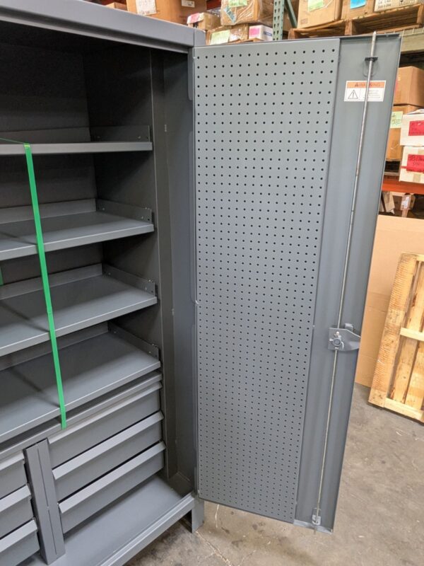 Durham Heavy Duty Storage Cabinet w/ Pegboard Door 4-Shelf 6-Drawer 78 x 48 x 24