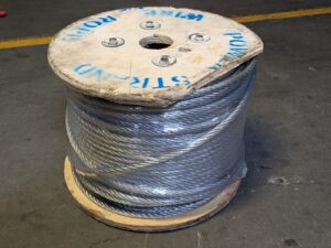 Galvanized Steel Cable Wire Rope 3/8" Diam. 7 x 19 Strand Core 500 Ft. Approx.