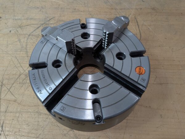 Hertel 4 Jaw Manual Independent Lathe Chuck 10" A2-6 Mount 97018360 PARTS/REPAIR