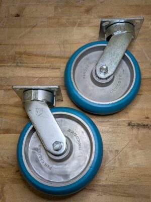 Set of 2 PH Ergonomic Heavy Duty Swivel Casters 8" Diameter 2" Width