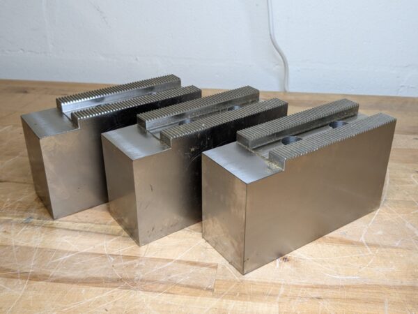 Set of 3 Steel Soft Jaws for 18 - 21" Lathe Chucks 3mm x 60 Serrations K3-21400F