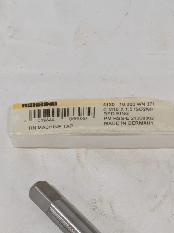 GUHRING Spiral Flute Tap: M10x1.5, Metric Coarse, 3 FL 9041200100000