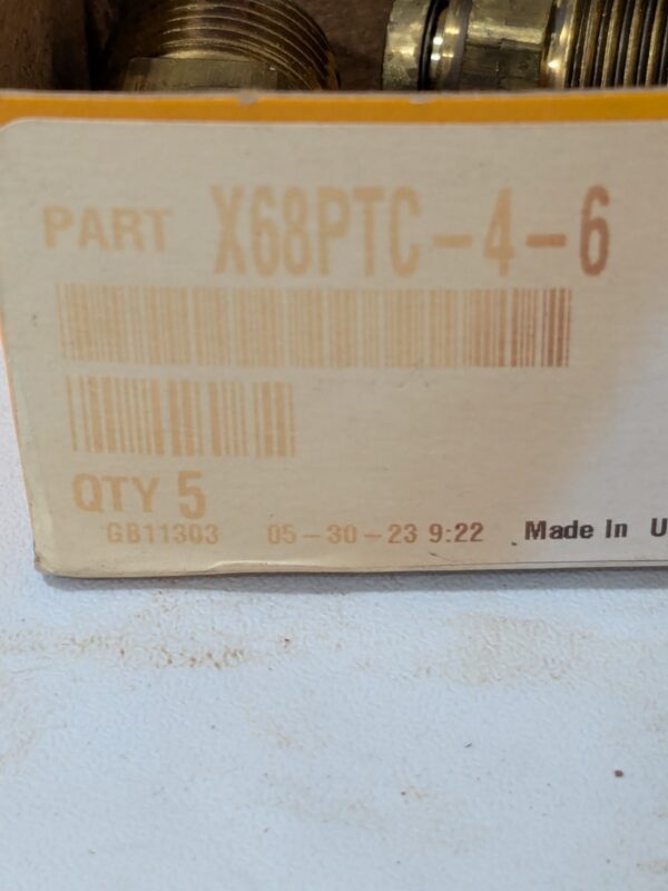 Parker Push-To-Connect Fittings Qty 4 X68PTC-4-6