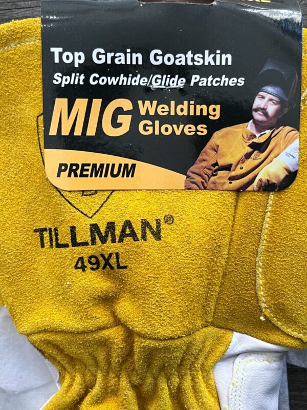 Tillman White/Gold XL Split Cowhide Leather Welding & Heat-Resistant Gloves 49XL