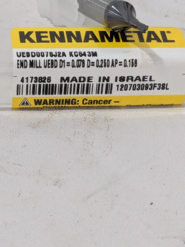 Kennametal Ball Nose End Mill 2 FL 4173826