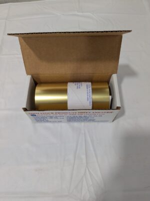 TBI Shim Stock: 0.009'' Thick, 60'' Long, 6″ Wide, 260 Alloy Brass M-BBN60-9
