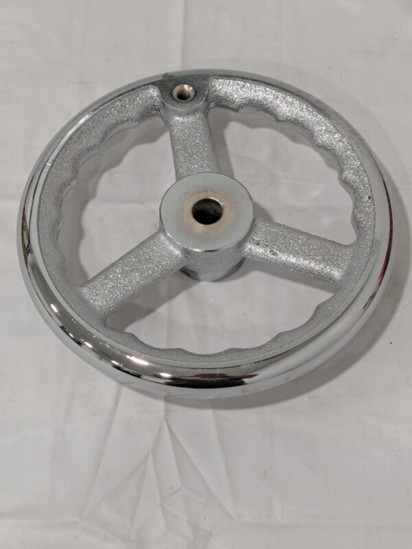 GIBRALTAR 8" Spoked Straight Handwheel: Chrome-Plated 3 Spokes FCIHW-8-STR-G