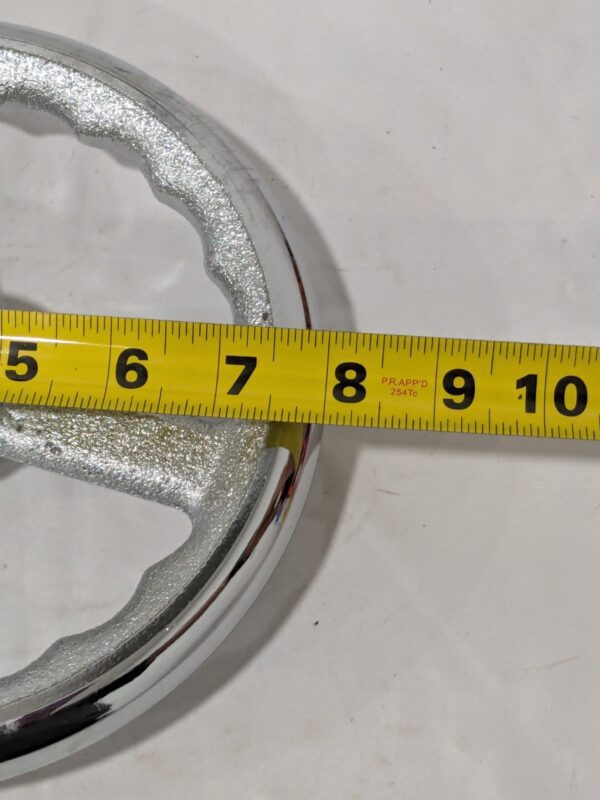 GIBRALTAR 8" Spoked Straight Handwheel: Chrome-Plated 3 Spokes FCIHW-8-STR-G