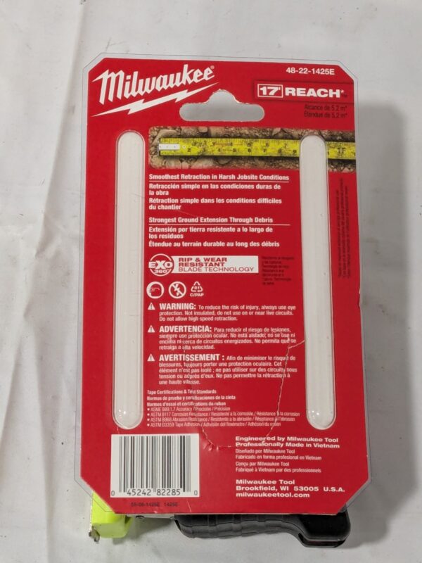 Milwaukee Tool 25Ft Tape Measure With Engineer's Scale 48-22-1425E