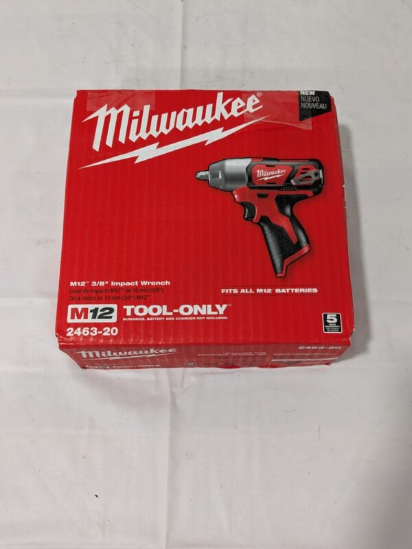 Milwaukee Cordless Impact Wrench: 12V, 3/8" Drive 2463-20 TOOL ONLY