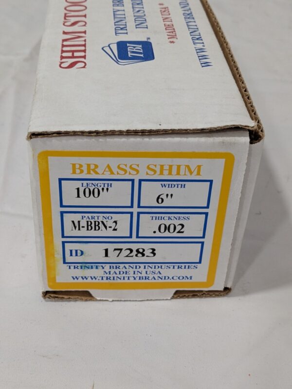 TBI Metal Shim Stock: Roll, 0.0020" Thick, 100" Long, 6" Wide, 260 Brass M-BBN-2