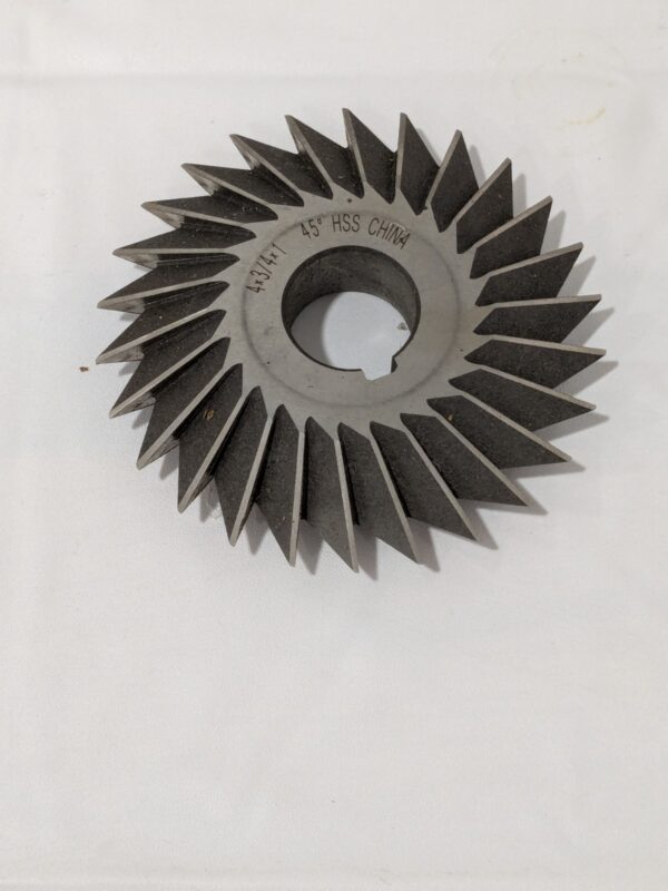 Double Angle Milling Cutter: 45 °, 4″ Cut Dia HSS 328-4435