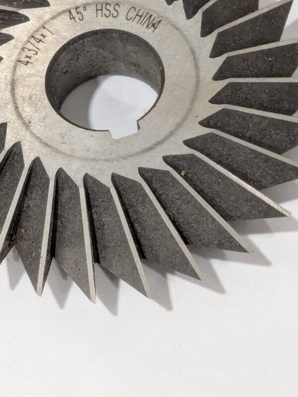 Double Angle Milling Cutter: 45 °, 4″ Cut Dia HSS 328-4435