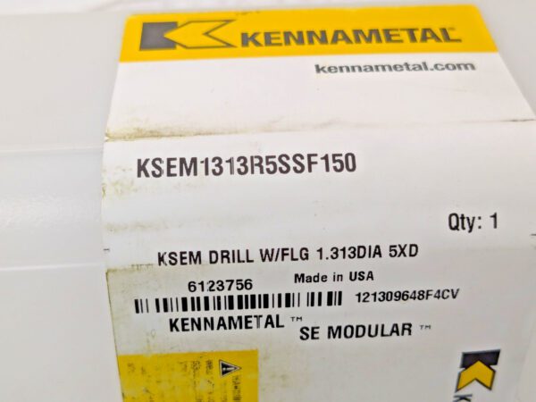 Kennametal Replaceable-Tip Drill SSF Shank 1.313Dia 5xD KSEM1313R5SSF150 6123756