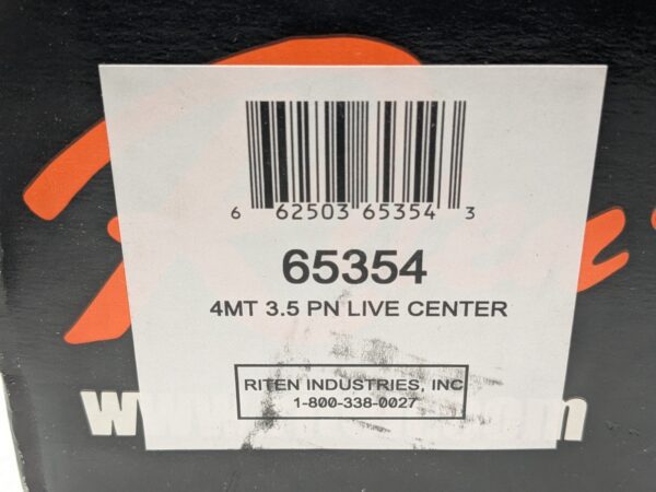 Riten Live Center Taper Shank 4MT 3-1/2" Point Dia 65354