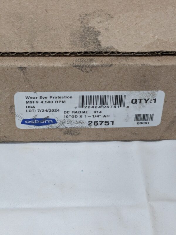 OSBORN Wheel Brush: 10" Wheel Dia, 5/8" Face Width, 0.0140" Wire Dia 26751