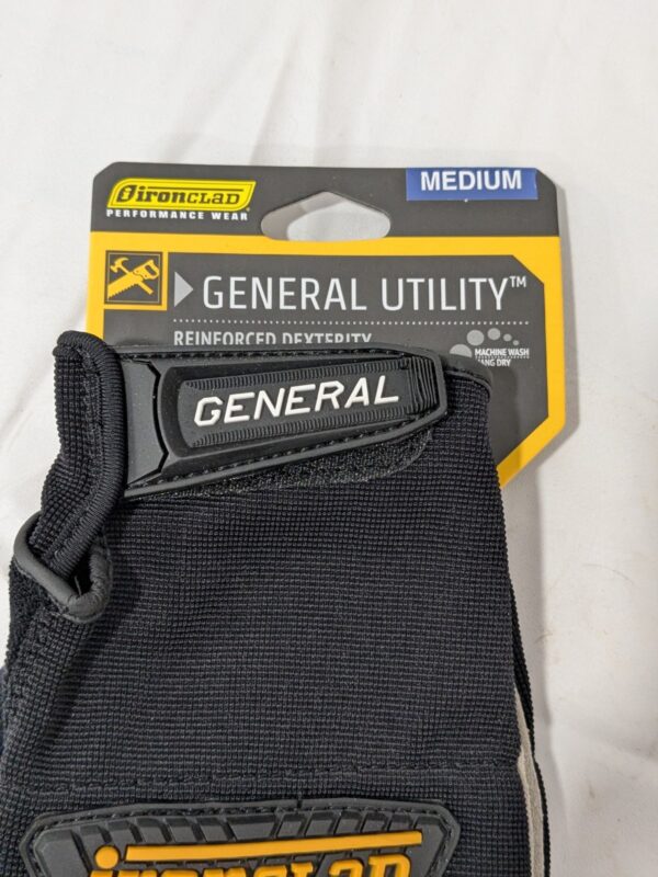 Ironclad Leather Palm Gloves, Straight Thumb, Black, Sz M, 1 Pair GUG-03-M
