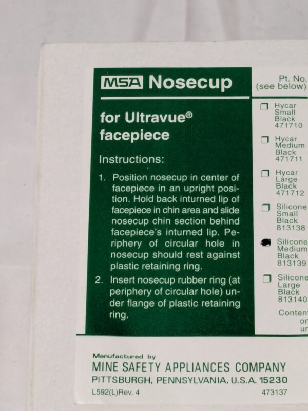MSA Medium Rubber Nosecup For Ultra-Vue/Ultra-Twin 813139
