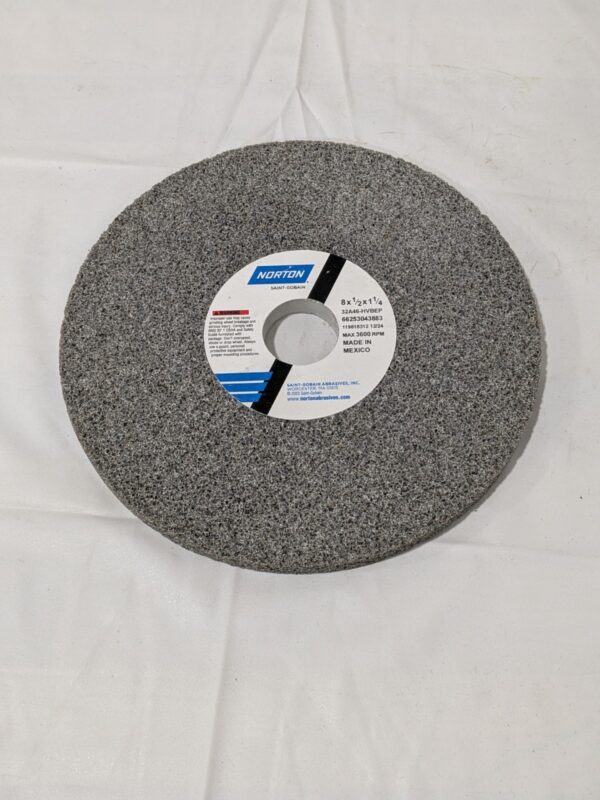 NORTON Surface Grinding Wheel: 8" Dia, 1/2" Thick, 1-1/4" Arbor, 46G 66253043883