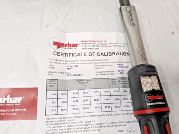 Norbar Pro 50 16mm Spigot Torque Handle 10-50Nm (Dual Scale) 15062