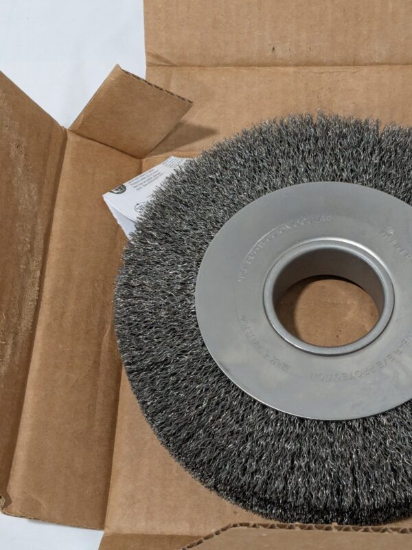WEILER Wheel Brush: 8" Wheel Dia, 1" Face Width, 0.0140" Wire Dia 75844902