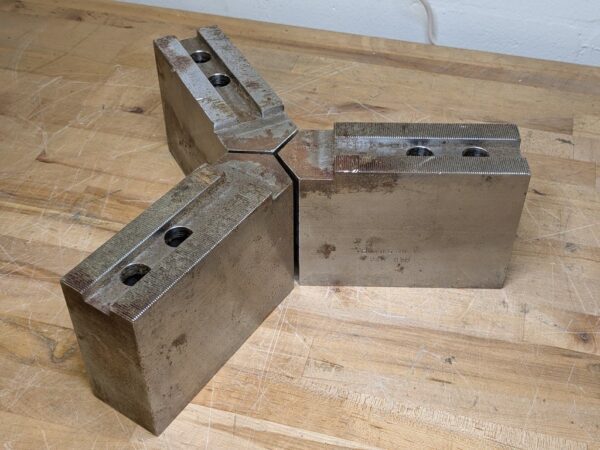 Set of 3 H&R Mfg Square Soft Jaws for 15" Chucks HR-155-5.0-OP Surface Rust