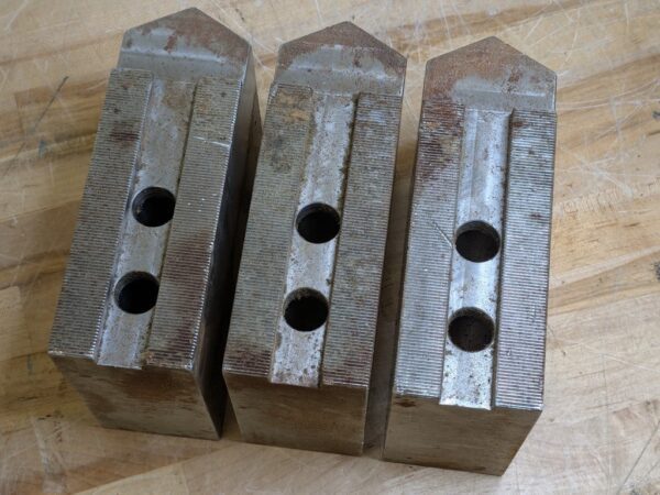 Set of 3 H&R Mfg Square Soft Jaws for 15" Chucks HR-155-5.0-OP Surface Rust