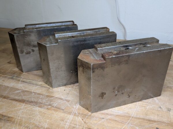 Set of 3 H&R Mfg Square Soft Jaws for 15" Chucks HR-155-5.0-OP Surface Rust